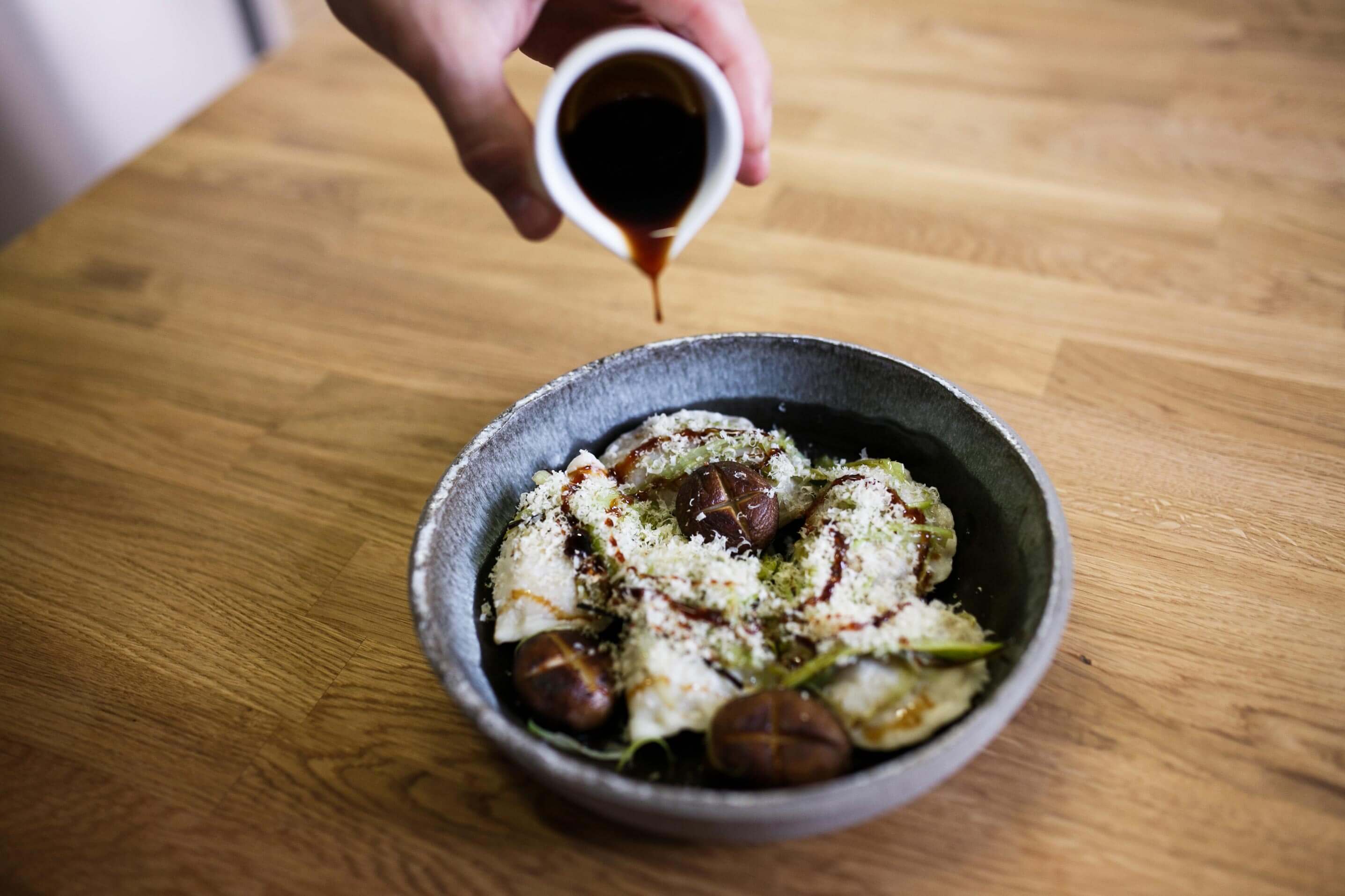 Piroggi mit Lauch und Champignon